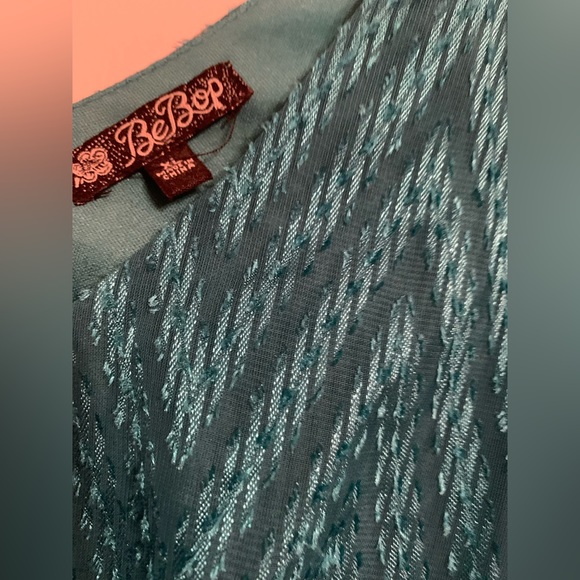 Beautiful Metallic Teal Blue Green Textured Dress Size XL winter fall spring - Picture 4 of 4